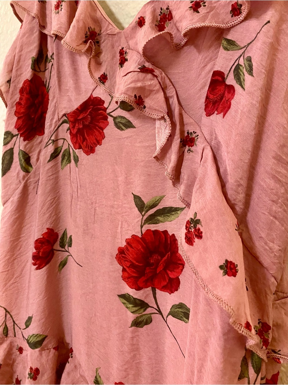 Jessica Simpson Floral Ruffle Maxi Dress in Dusty Rose - Size XL - NWT! - Picture 3 of 6